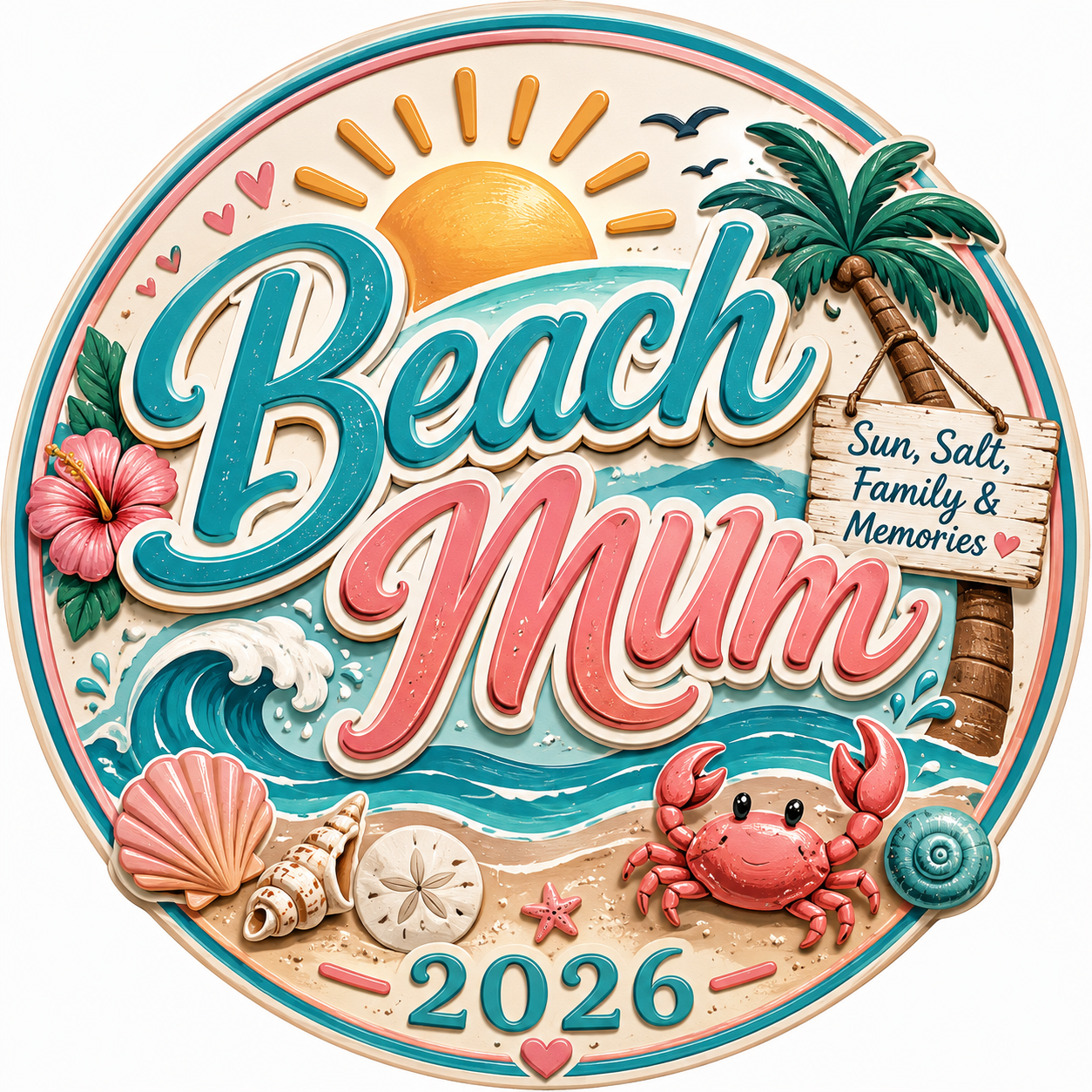 Beach Mum Coastal Crab Blanket 2026